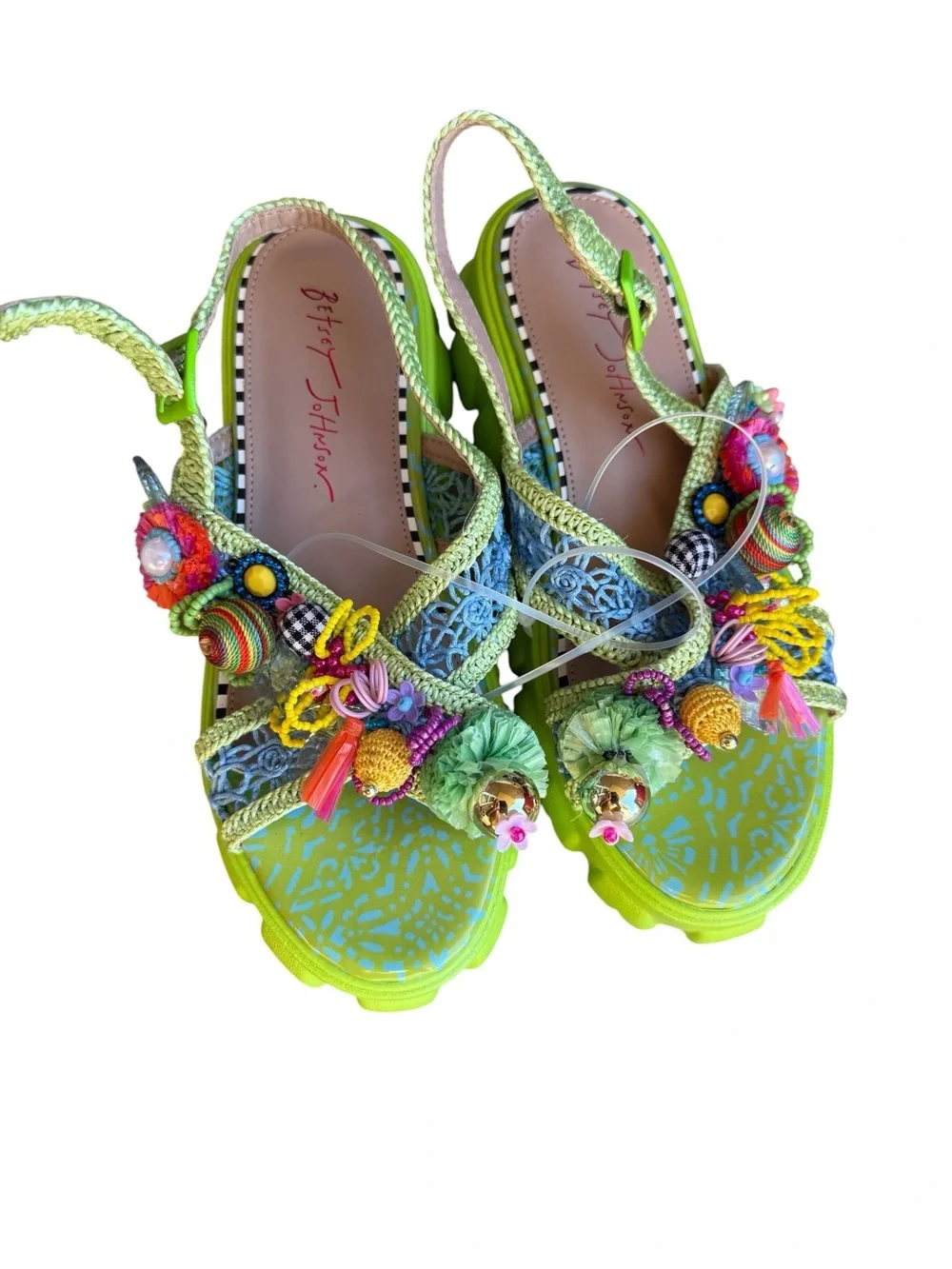 Betsey Johnson embroidered slingback floral